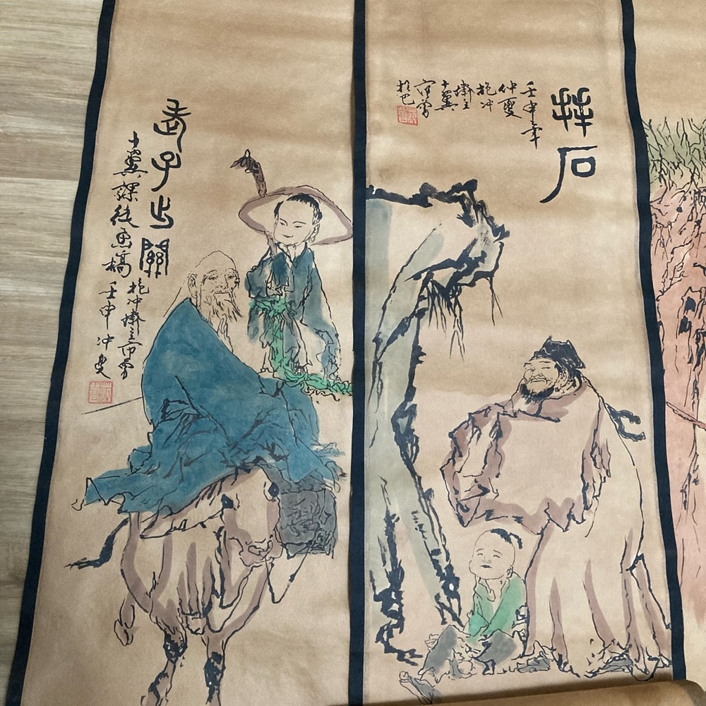 Traditional Asian Wall Scroll Set - Multicolor - Picture 3 of 3
